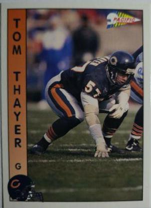 Tom Thayer #39 Football Cards 1992 Pacific