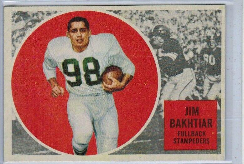 Jim Bakhtiar #22 Football Cards 1960 Topps CFL