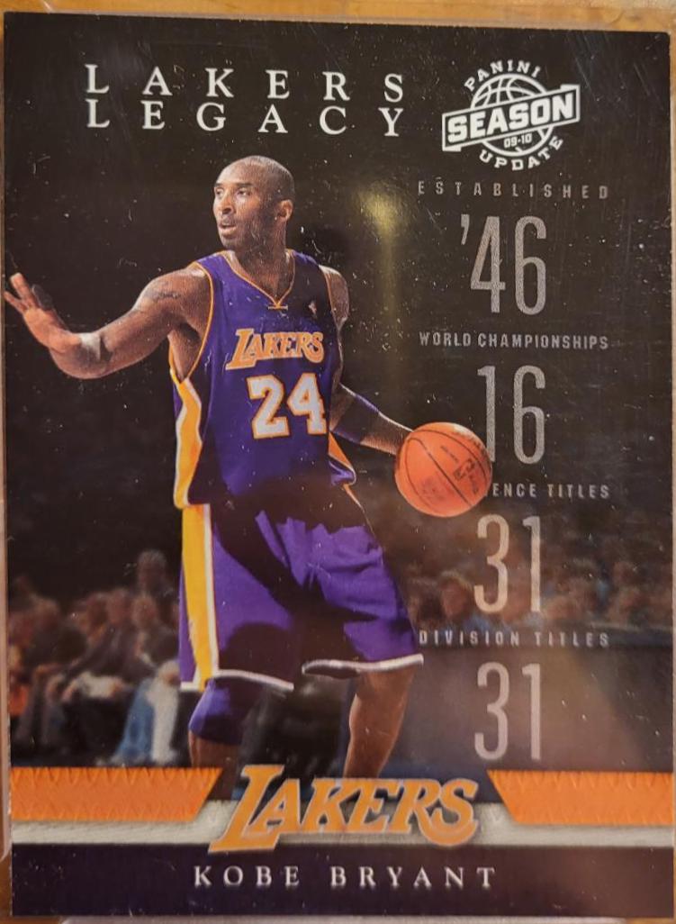 Kobe Bryant #1 Basketball Cards 2009 Panini Season Update Lakers Legacy