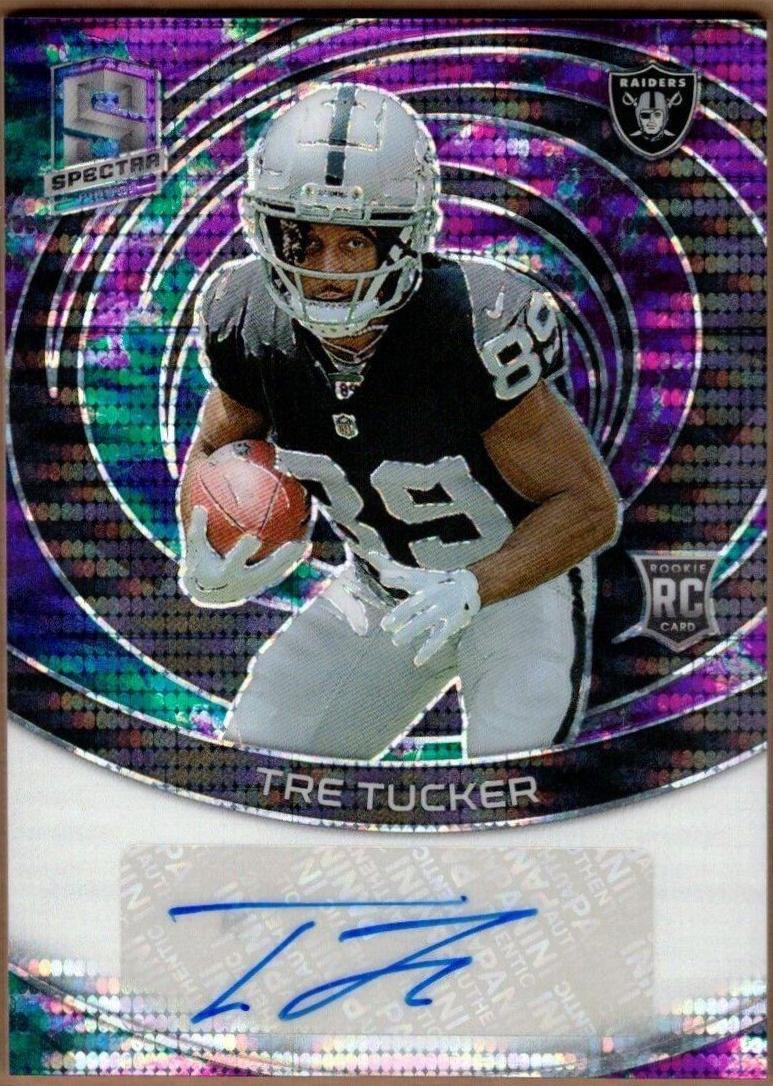 Tre Tucker #6 Football Cards 2023 Panini Spectra Rookie Autograph Celestial
