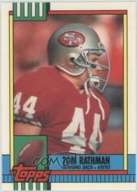 Tom Rathman #15 Football Cards 1990 Topps Tiffany
