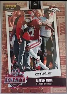 Marvin Mims #DN27 Football Cards 2023 Panini Instant