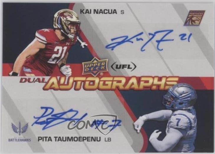 Kai Nacua / Pita Taumoepenu #DA-NT Football Cards 2024 Upper Deck UFL Dual Autograph
