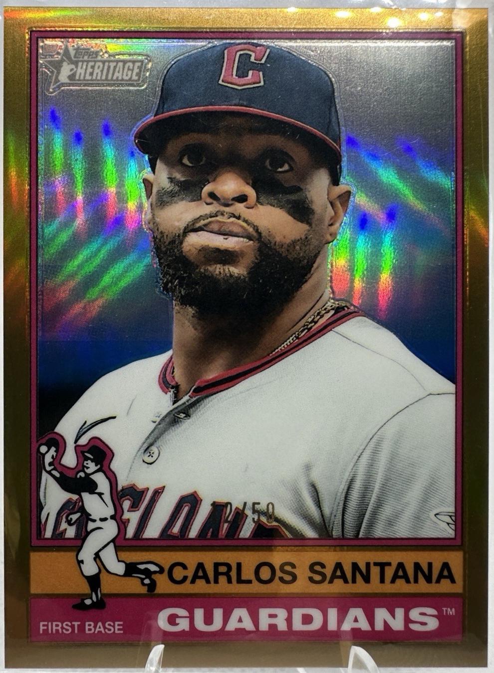 Carlos Santana [Gold Refractor Chrome SP] #704