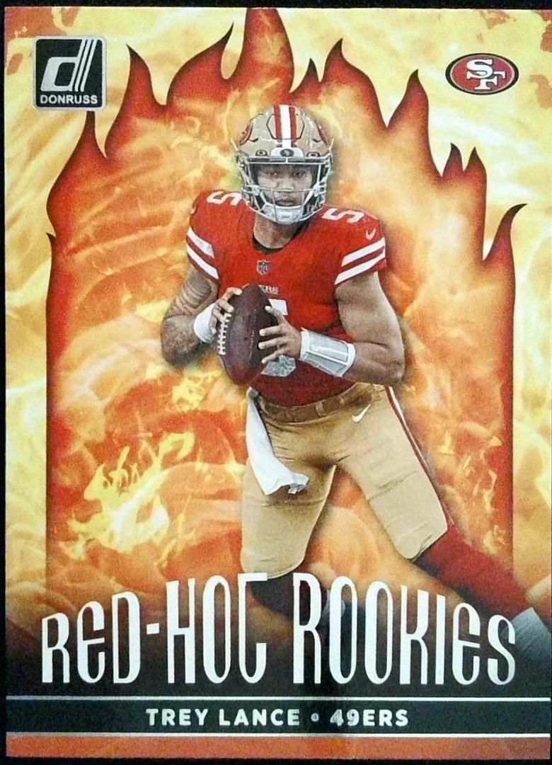 Trey Lance #TLA Football Cards 2021 Panini Donruss Red Hot Rookies