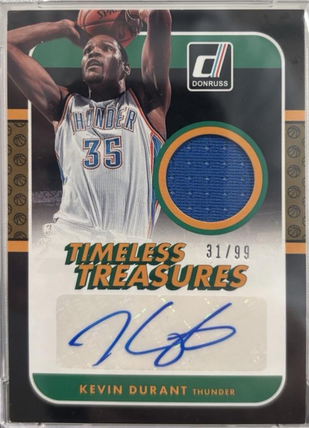 Kevin Durant #2 Basketball Cards 2014 Panini Donruss Timeless Treasures Jersey Autograph