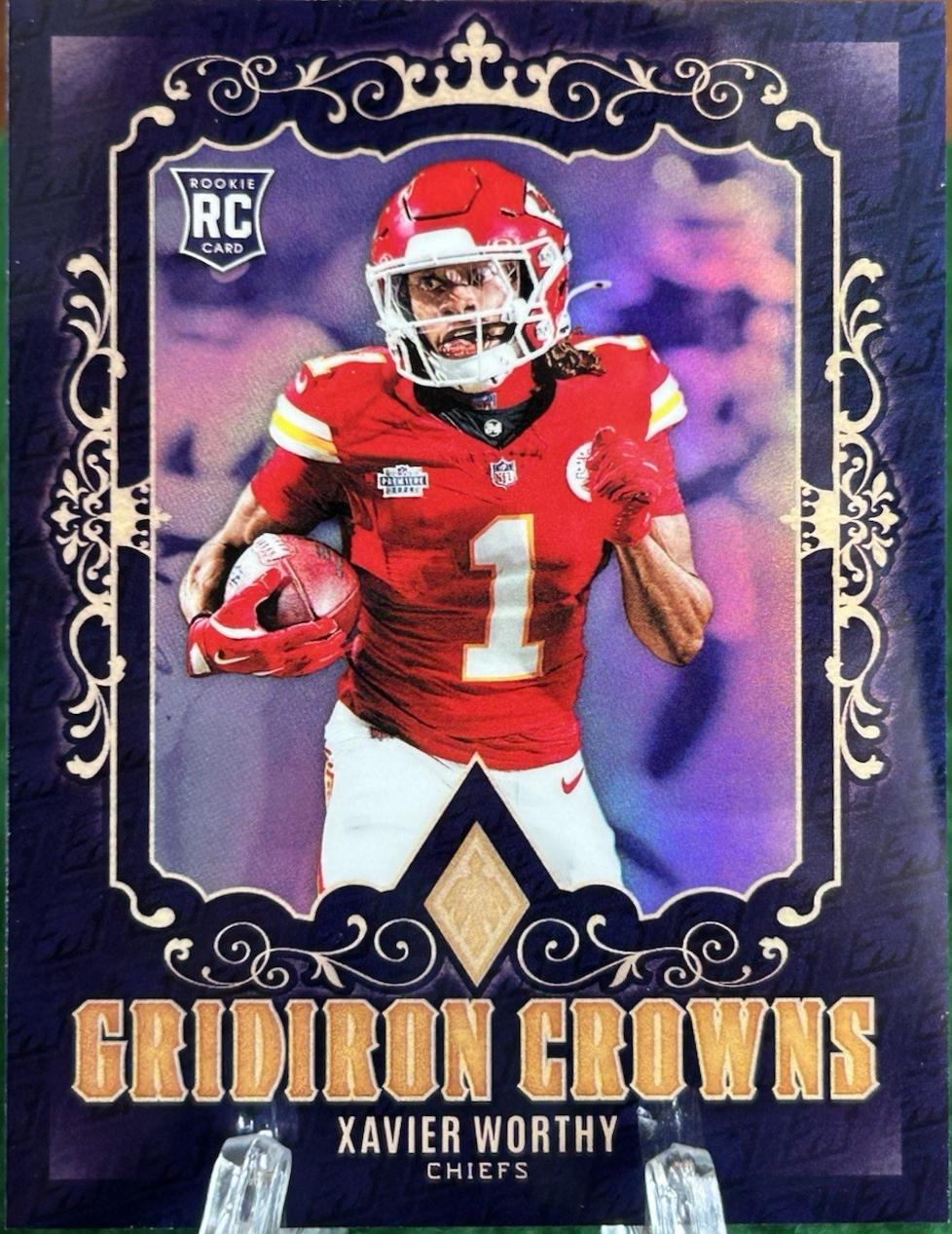 Xavier Worthy #7 Football Cards 2024 Panini Phoenix Gridiron Crowns