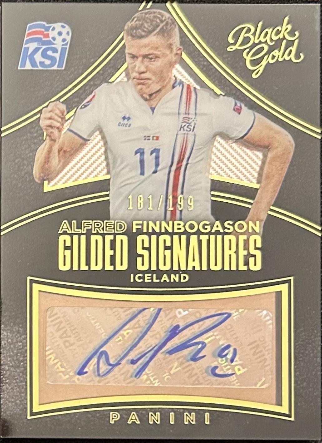 Alfred Finnbogason #35 2016 Panini Black Gold Gilded Signatures Soccer