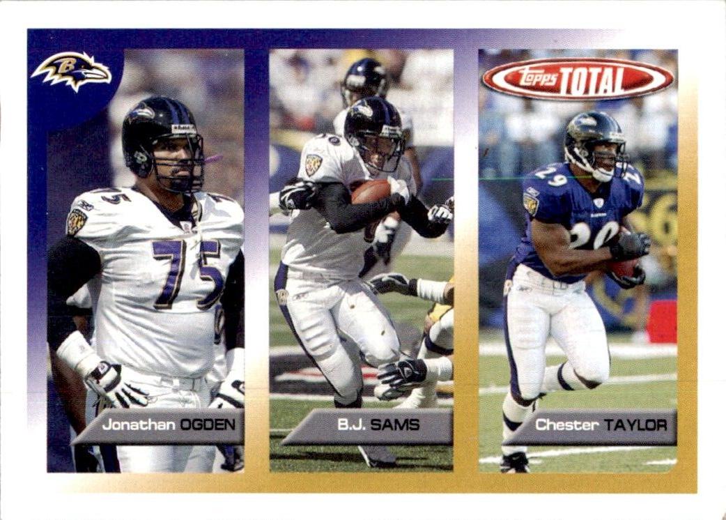 Chester Taylor, Jonathan Ogden, B.J. Sams #12 Football Cards 2005 Topps Total