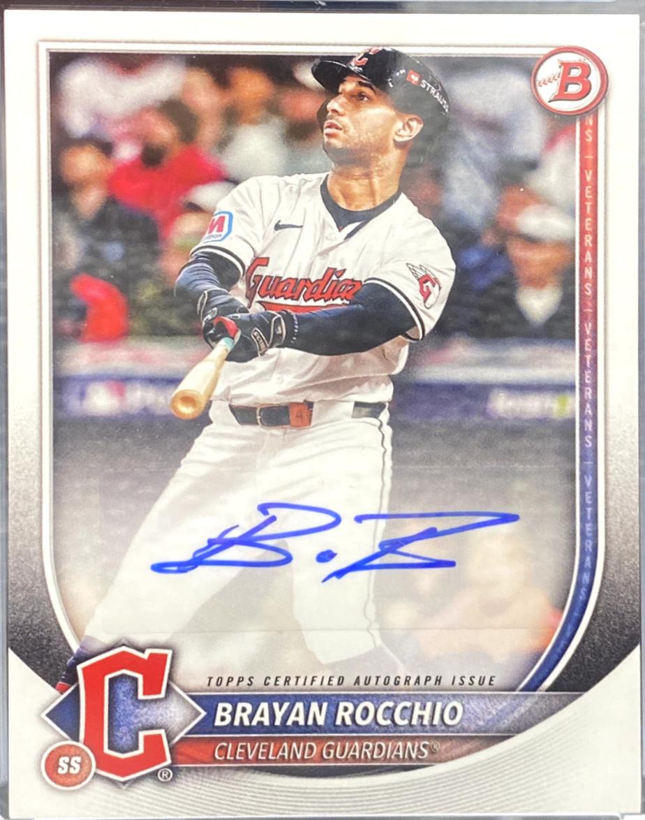 Brayan Rocchio #PRV-BR Baseball Cards 2025 Bowman Rookie & Veteran Autograph