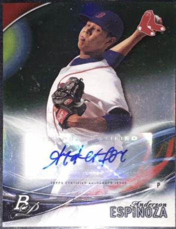 Anderson Espinoza #TPA-AE Baseball Cards 2016 Bowman Platinum Top Prospects Autograph