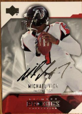 Michael Vick #3 Football Cards 2004 Upper Deck Diamond Pro Sigs