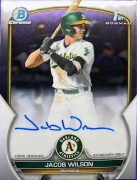 Jacob Wilson #CDA-JWI Baseball Cards 2023 Bowman Draft Chrome Prospect Autographs