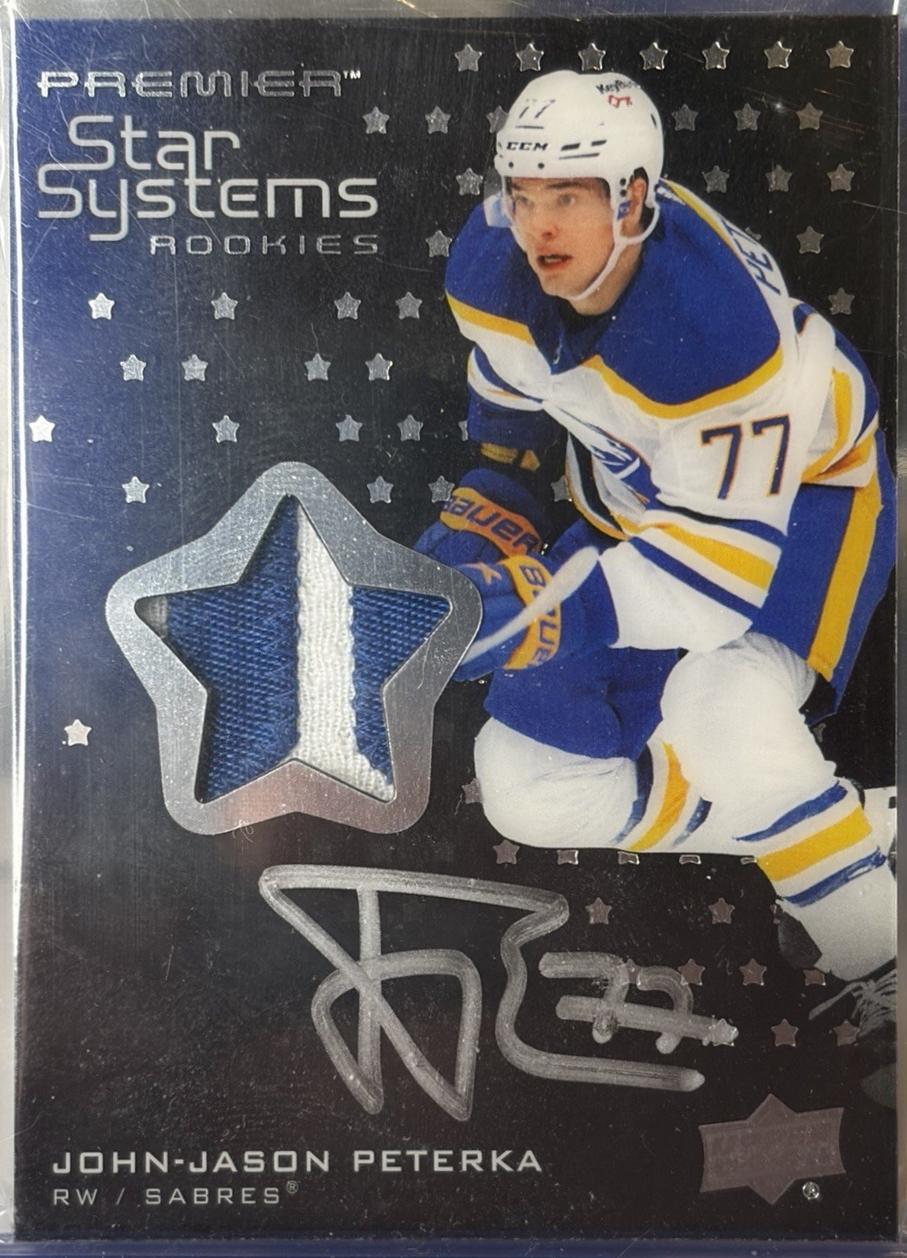 JJ Peterka #SSR-JP 2021 Upper Deck Premier Star Systems Rookies Auto Patch Hockey