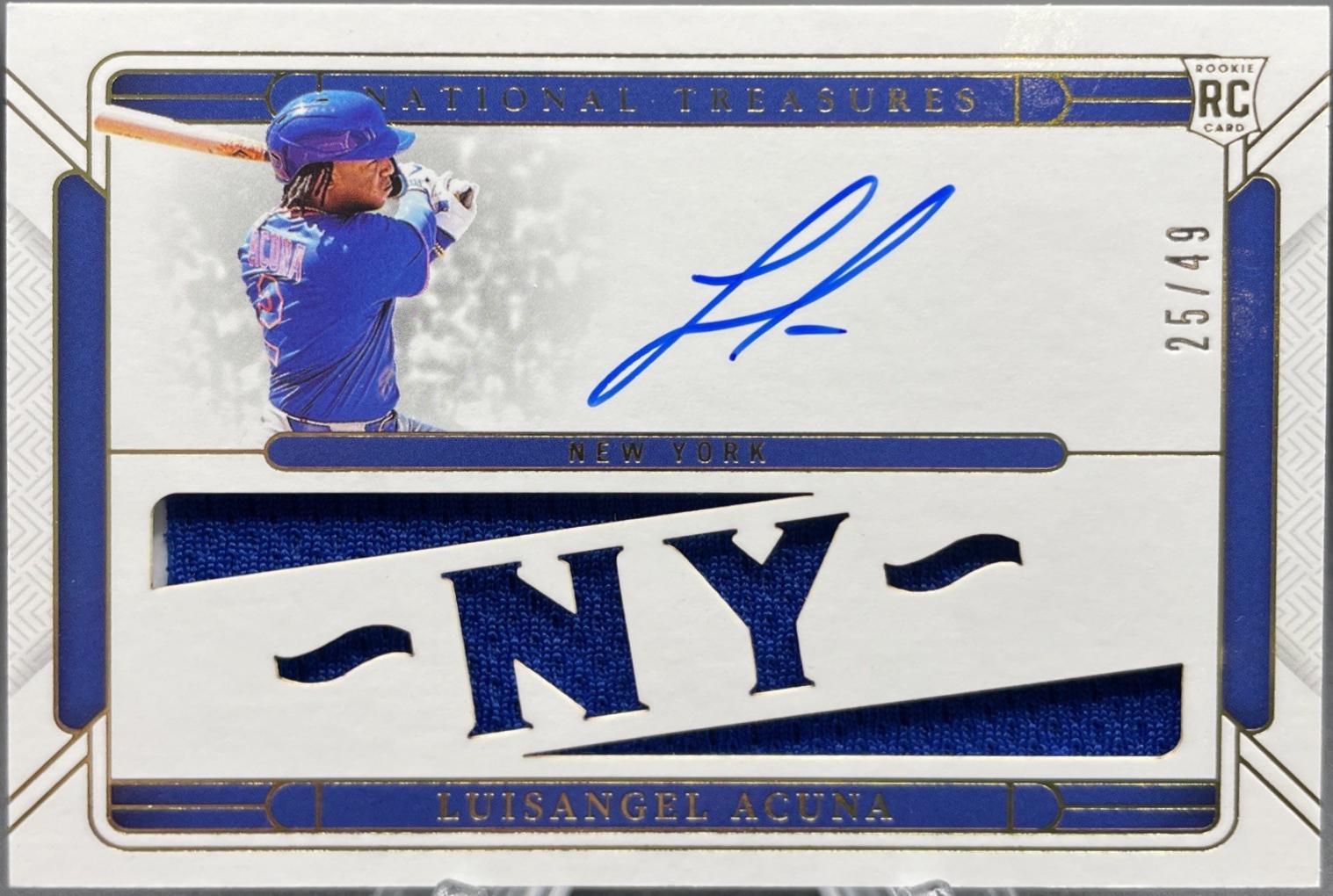 Luisangel Acuna #1 2025 Panini National Treasures Baseball Die-Cut Material Autographs