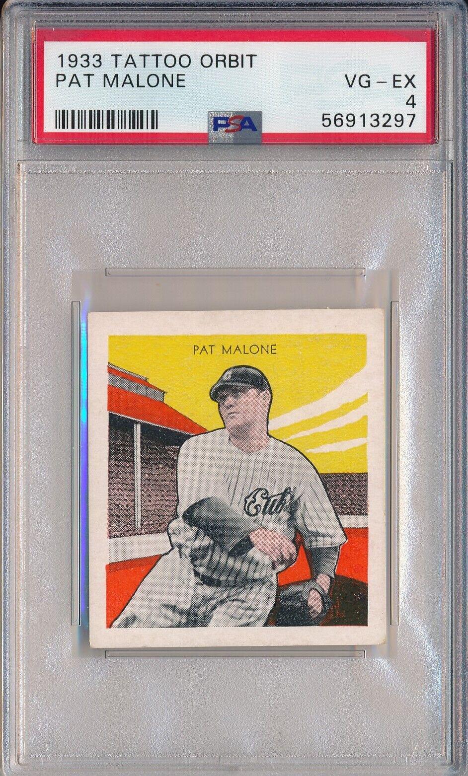 Pat Malone Baseball Cards 1933 R305 Tattoo Orbit