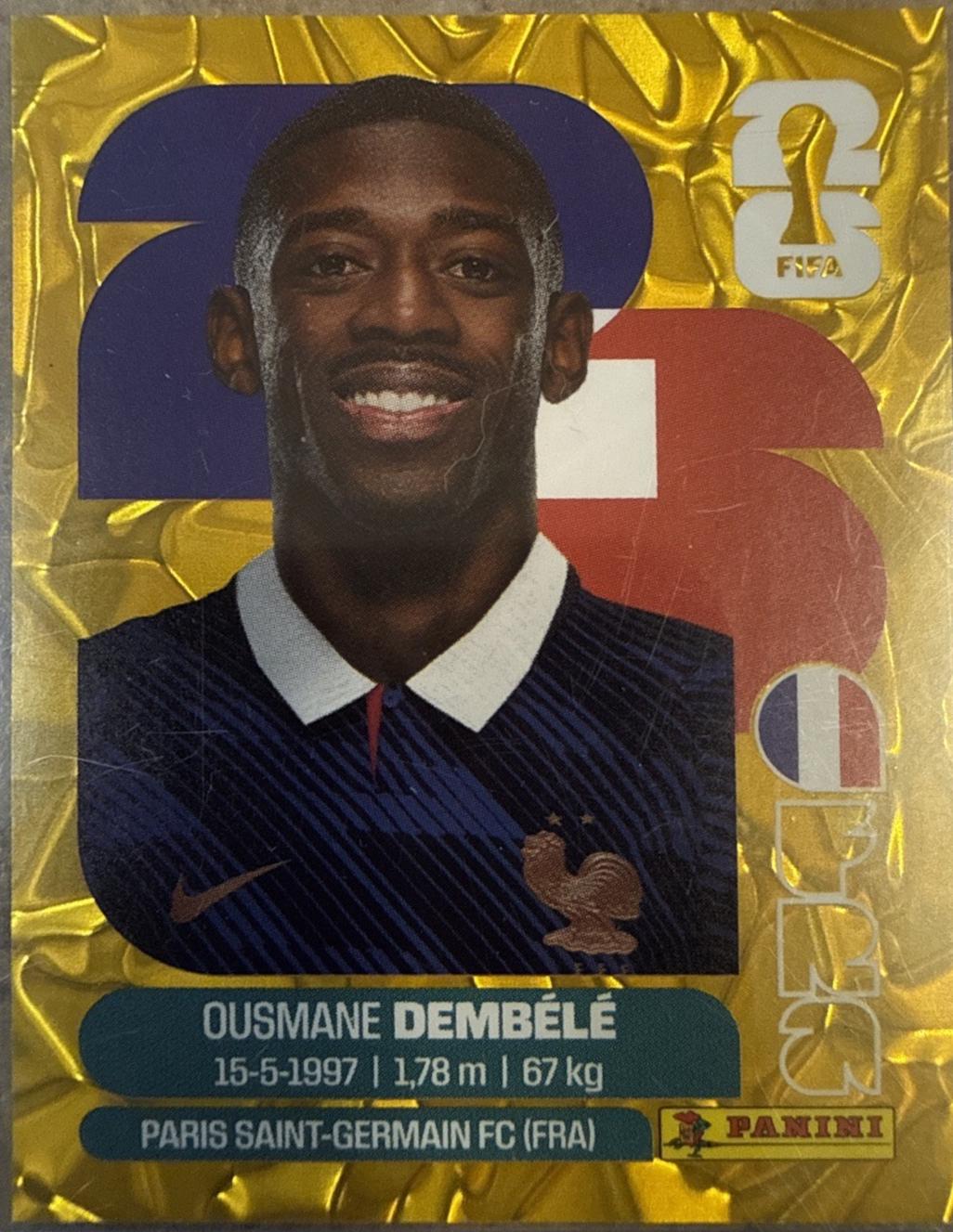 Ousmane Dembele [Gold Flood Crumple] #FRA15 Prices | 2026 Panini FIFA ...