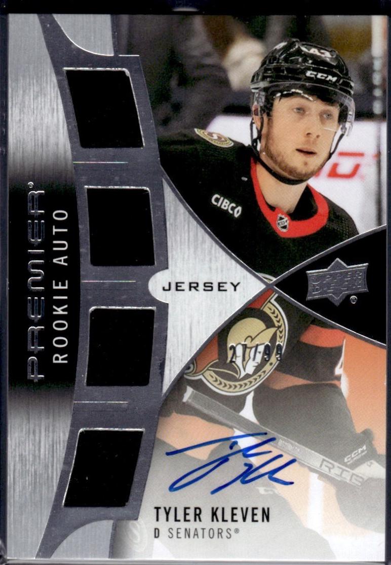 Tyler Kleven #PRA-KL Hockey Cards 2023 Upper Deck Premier Rookie Auto Jersey
