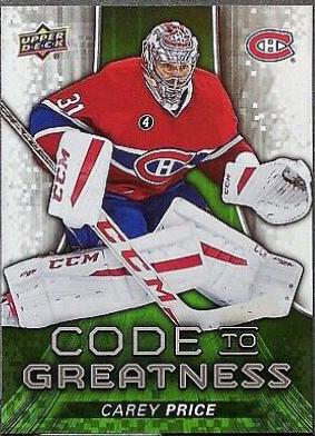 Carey Price #CTG-20 Hockey Cards 2015 Upper Deck Code to Greatness