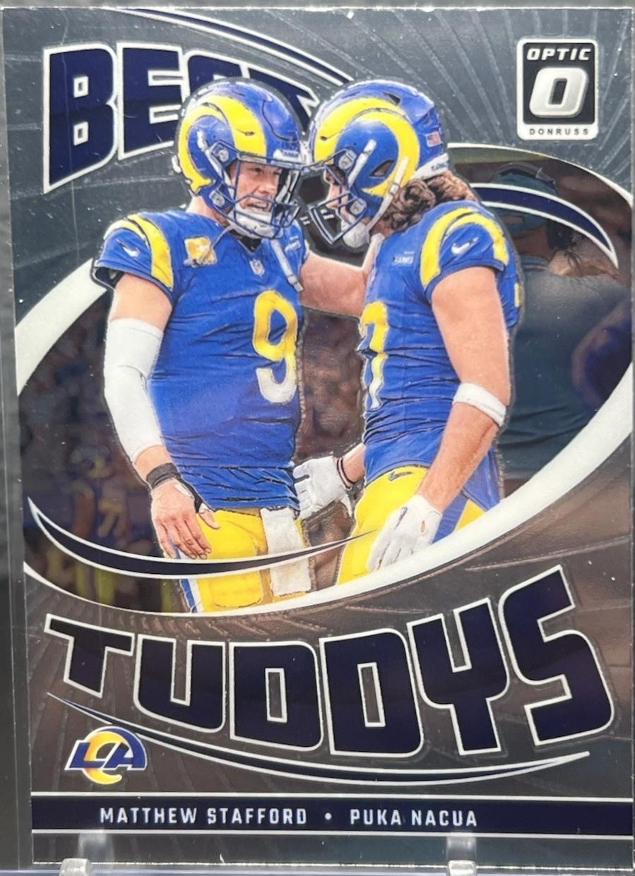 Matthew Stafford / Puka Nacua #2 Football Cards 2024 Panini Donruss Optic Best Tuddys