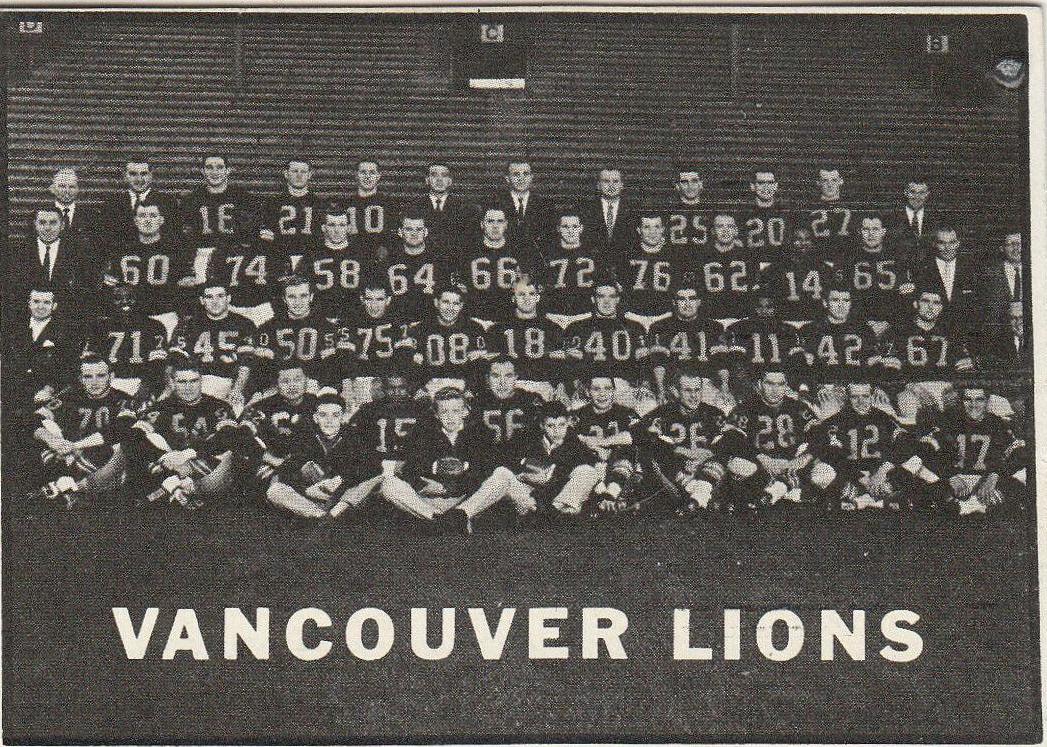 B.C. Lions Team #15 Football Cards 1961 Topps CFL