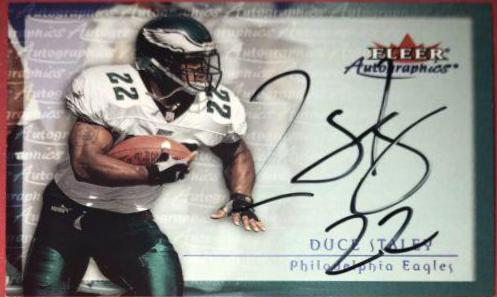 Duce Staley Football Cards 2000 Fleer Autographics
