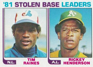 81 Stolen Base Leaders: Tim Raines / Rickey Henderson