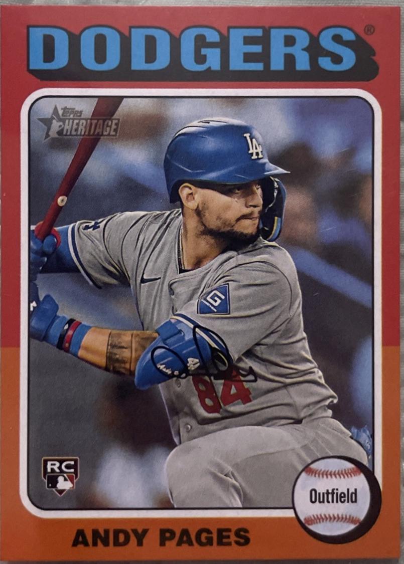 Andy Pages #696 Baseball Cards 2024 Topps Heritage Mini