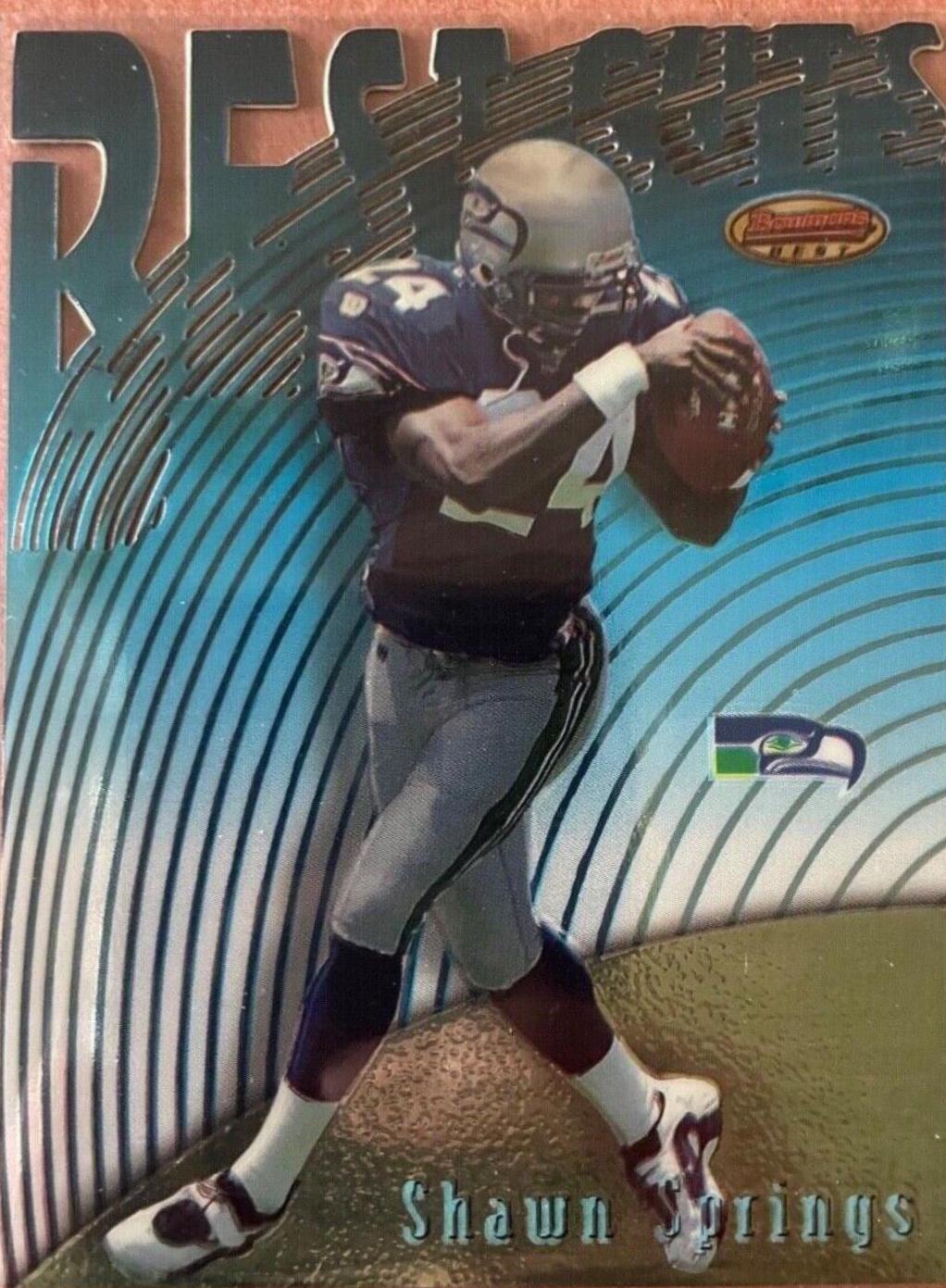 Shawn Springs #BC6 Football Cards 1997 Bowman's Best Cut