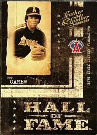 Rod Carew #HF-9 Baseball Cards 2004 Donruss Leather & Lumber Hall of Fame