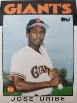 Jose Uribe #12 Baseball Cards 1986 Topps