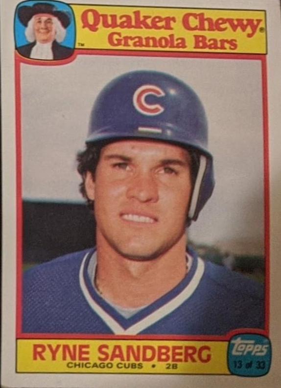 Ryne Sandberg #13 Baseball Cards 1986 Quaker Oats