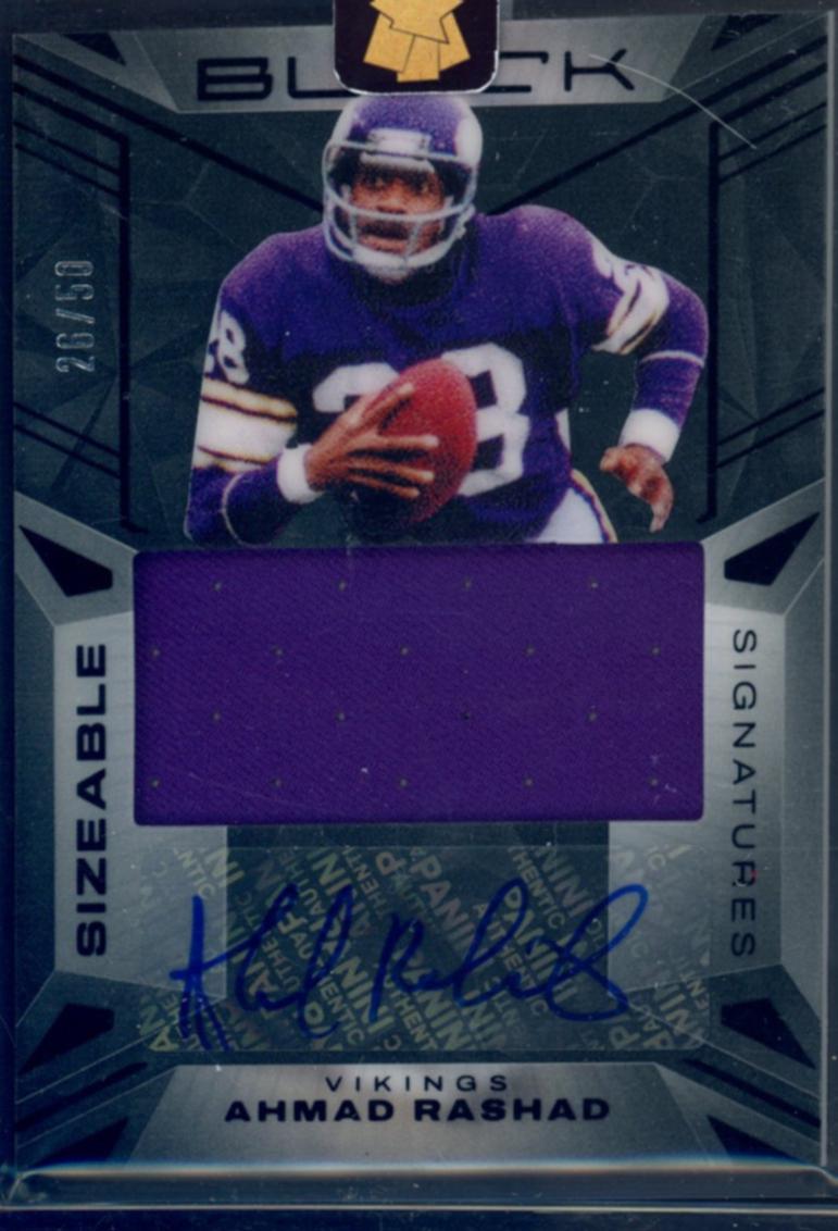Ahmad Rashad #15 Football Cards 2024 Panini Black Sizeable Signatures Jersey