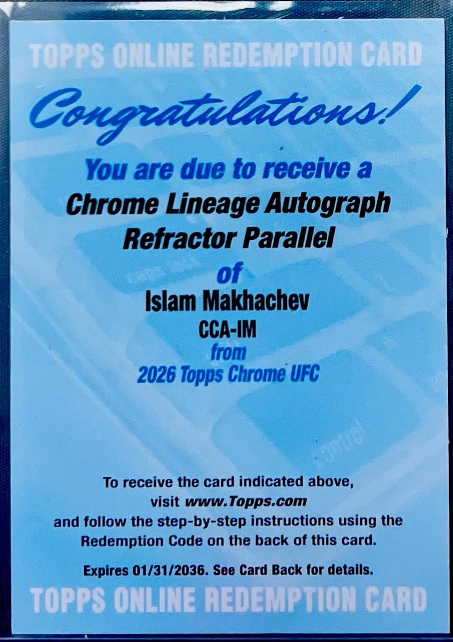 Islam Makhachev [Refractor] #CCA-IM Prices | 2026 Topps Chrome UFC