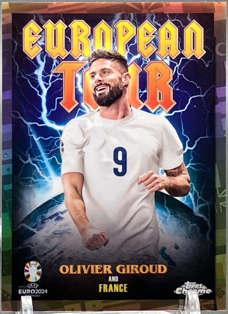 Olivier Giroud #ET-7 Soccer Cards 2024 Topps Chrome UEFA Euro Tour