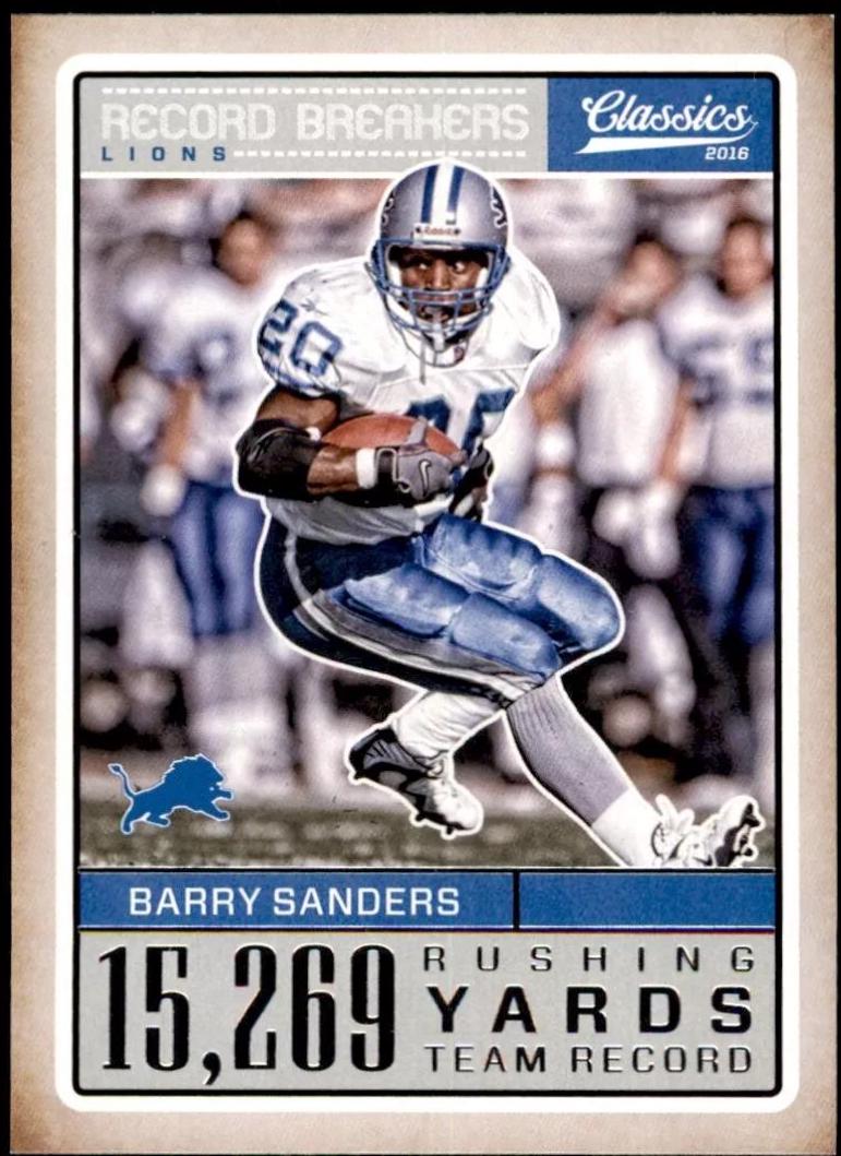 Barry Sanders #17 Football Cards 2016 Panini Classics Record Breakers