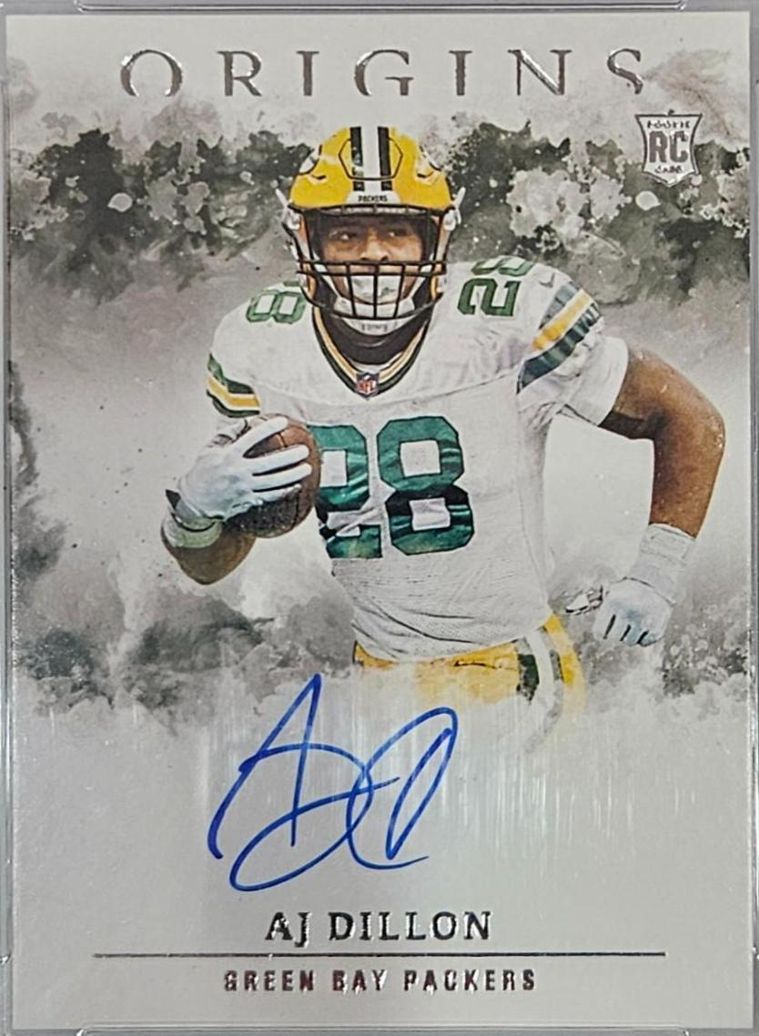AJ Dillon #RA-AJ Football Cards 2020 Panini Origins Rookie Autographs