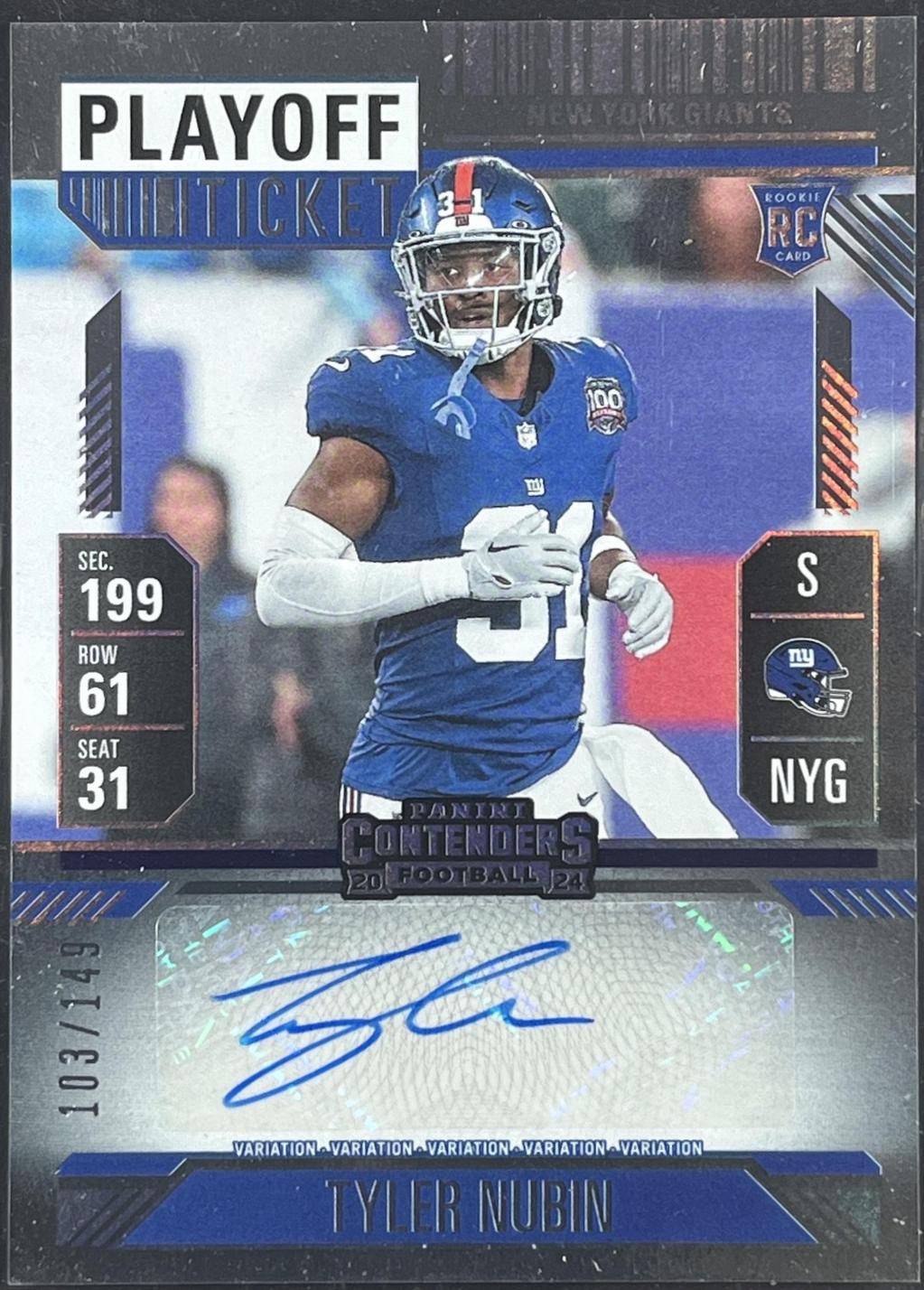 Tyler Nubin #153 2024 Panini Contenders Football