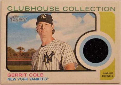 Gerrit Cole #CC-GC 2022 Topps Heritage Baseball Clubhouse Collection Relics