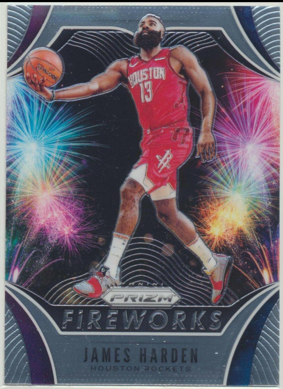 James Harden #5 Basketball Cards 2019 Panini Prizm Fireworks