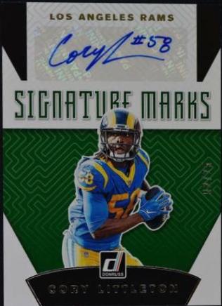 Cory Littleton #SM 24 Football Cards 2019 Donruss Signature Marks Autographs