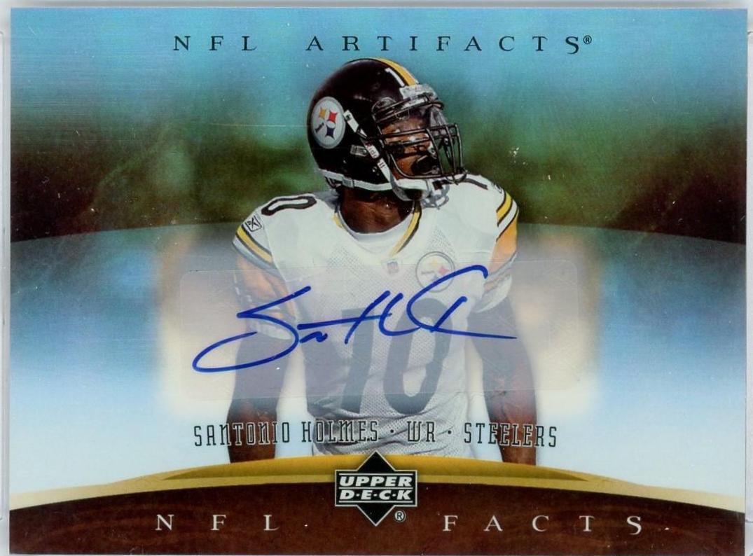 SANTONIO HOLMES #NF-SH Football Cards 2007 Upper Deck Artifacts NFL Facts