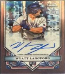 Wyatt Langford #RA-WL Baseball Cards 2024 Bowman Sterling Rookie Autograph