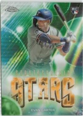 Evan Carter #SSC-15 Baseball Cards 2024 Topps Chrome Update Stratospheric Stars