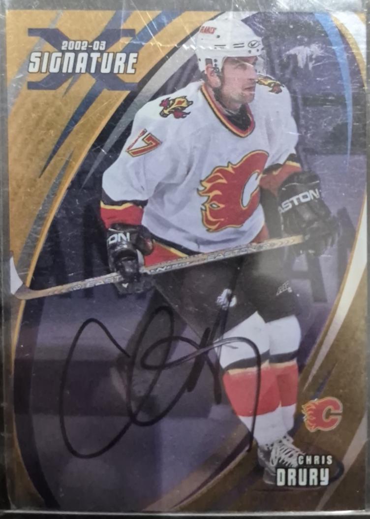 Chris Drury #99 2002 In The Game Be A Player Signature Series Hockey
