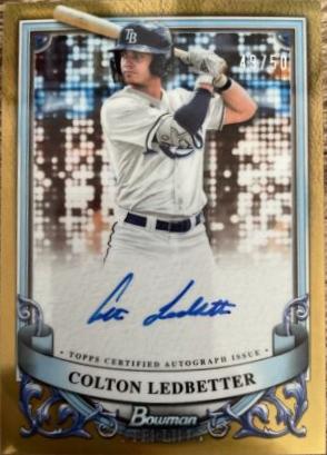 Colton Ledbetter [Gold] #PA-CL Baseball Cards 2024 Bowman Sterling Prospect Autograph