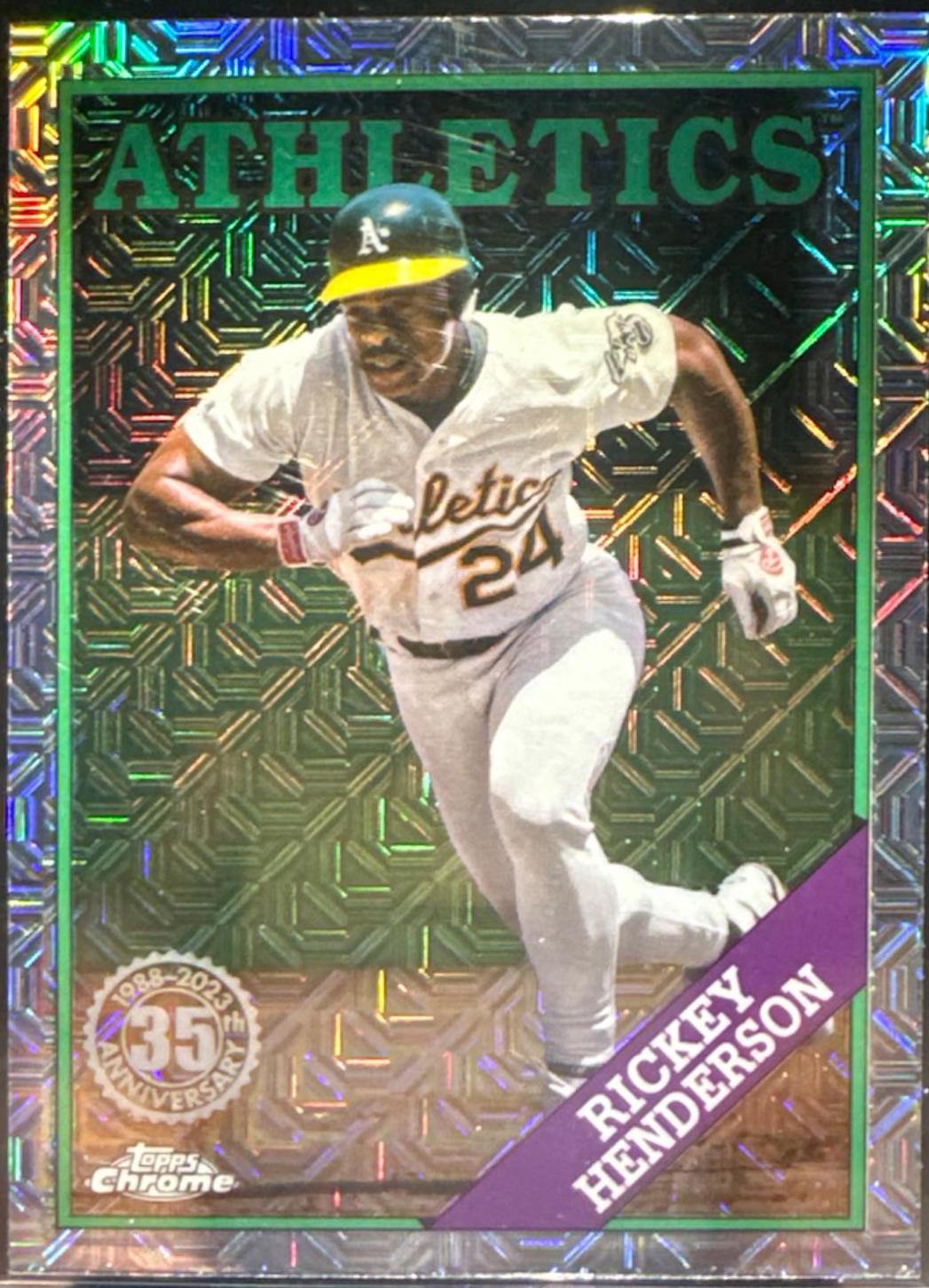 Rickey Henderson #T88C-8 Baseball Cards 2023 Topps Silver Pack 1988 Chrome