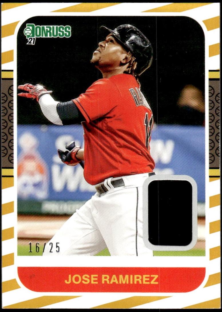 Jose Ramirez #87M-JR 2021 Panini Donruss Retro 1987 Materials Baseball