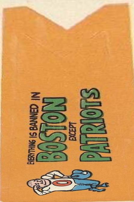 Boston Patriots #27 1967 Topps Comic Pennants Football