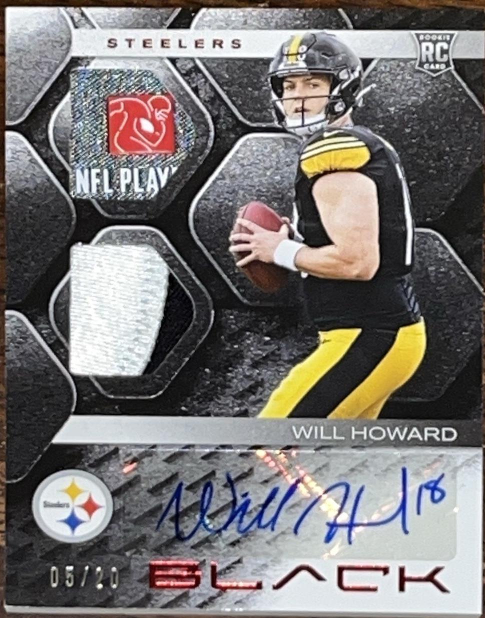 Will Howard #42 2025 Panini Black Football Rookie Patch Autographs